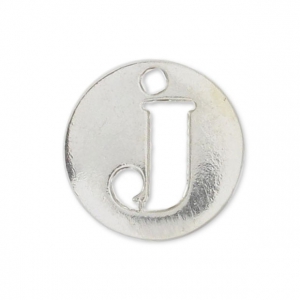 J letter Sterling silver charm 8.5mm x1
