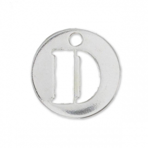 D letter Sterling silver charm 8.5mm x1