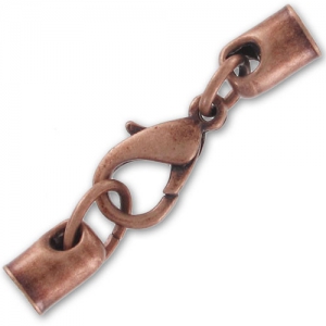 Lace holder clasp 4mm Old Copper tone x1