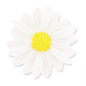 Resin cabochon daisy 26 mm white