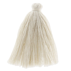 Tassel in cotton imitation 43-46 mm Beige x1