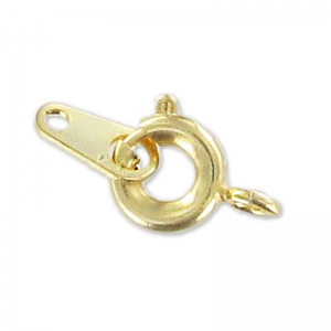 Fine Gold plated satin springing clasp with tag 5mm x1