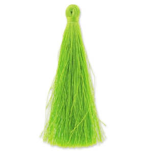 Pompon in silk imitation 88-93 mm Light Olivine x1