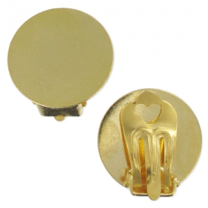 Ear clips with 18mm pad fine Gold plated x2