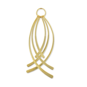 78 mm Curved Charm Pendant - Satin-Finish Fine gold plated x1
