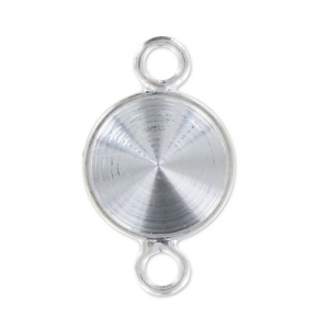 Stick-on setting PureCrystal 1122 8mm silver tone 2 loops