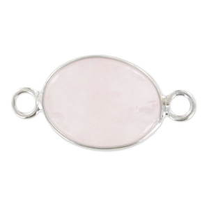 Spacer 2 loops 17x12 mm Quartz Rose/rodhium tone
