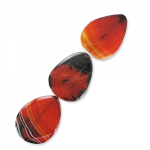 Bead Miracle Agate twisted Flat drop 40x32mm x1