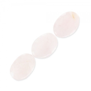 Beads Rose Quartz flat Olive beads 14x10mm x5