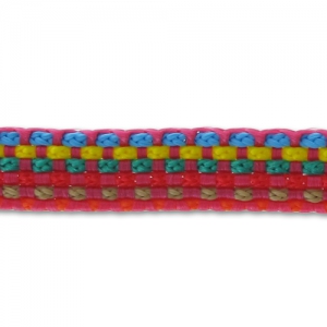 Braided ribbon 10 mm Multi Pink x 3m