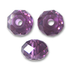 PureCrystal 5040 8 mm Flat Round Bead - Amethyst x1