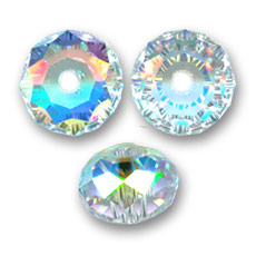 PureCrystal 5040 8 mm Flat Round Bead - Crystal AB x1