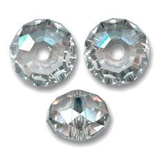 PureCrystal 5040 8 mm Flat Round Bead - Black Diamond x1