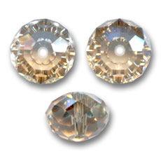 PureCrystal 5040 8 mm Flat Round Bead - Crystal Golden Shadow x1