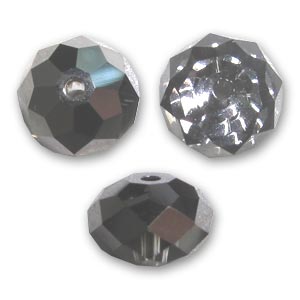PureCrystal 5040 8 mm Flat Round Bead - Crystal Silver Night x1