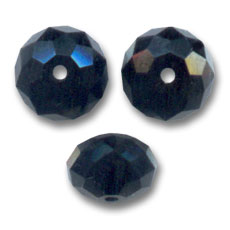 PureCrystal 5040 8 mm Flat Round Bead - Jet x1