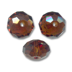 PureCrystal 5040 8 mm Flat Round Bead - Mocha x1