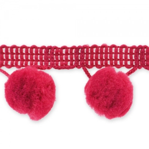 Pompon ribbon 30mm Red x 1m
