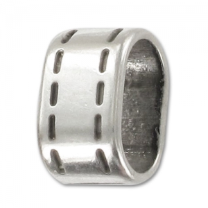 Leather Irregular Regaliz slip old-silver tone x1