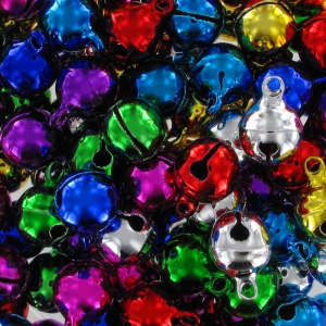 Set of bells beads 10mm metallic x100