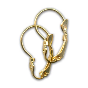 Drilled leverback earrings 16mm Gold tone x4
