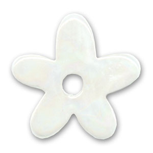 Ceramics flower 35mm Iridescent White