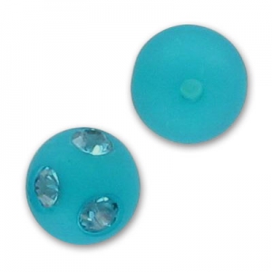 Polaris Round half-drilled rhinestones 6mm Indicolite x1