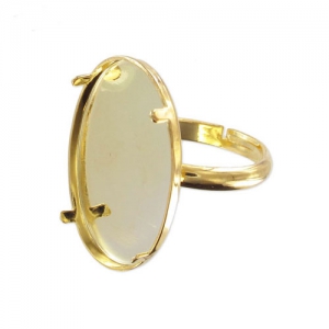 Ring for 18x13mm flat back cab fine Gold plated x1
