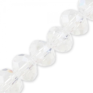 Fire Polished faceted flat round 6x5mm Crystal x42cm