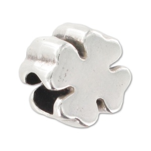 Clover Slider for 5mm cords Antique Silver Plating x1