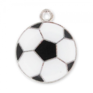 Pendant Enameled soccer ball 23mm Black/White x1