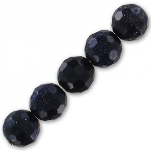 Beads Faceted round beads 4 mm Imitation Blue Sand Stone x20