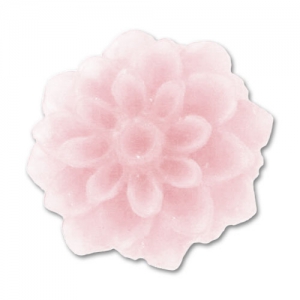 Resin cabochon flower 15mm Rosaline Frosted x1