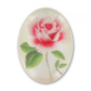 Resin Cabochon Flower 18x13mm Ivory x1
