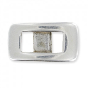 Rectangle clasp for 5mm lace Old Silver tone x1