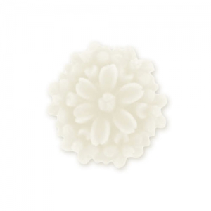 Resin cabochon flower 13mm Mat Cream x1
