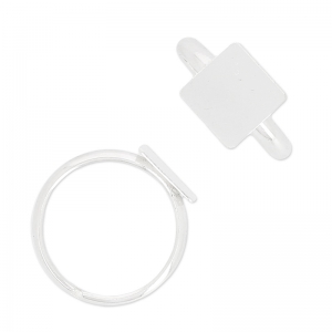 925 Sterling Silver square adjustable ring 10 mm x1