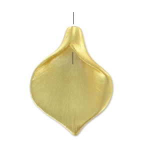17 mm Petal Charm - Satin-Finish Fine gold plated x1