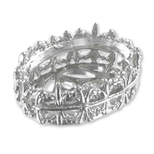 Cabochon setting 4120 14x10mm Rhodium tone x1 - Perles & Co