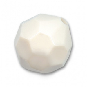 Round faceted bead 14mm Ivory x1