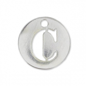 C letter Sterling silver charm 8.5mm x1