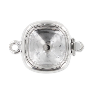 Rhodium plated for PureCrystal 4470 cabochon 10 mm