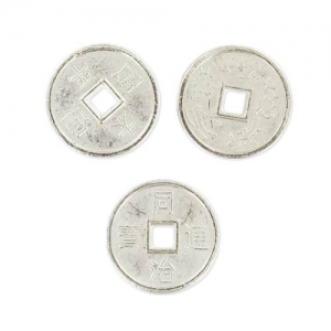 Chinese money Spacers 10 mm Silver tone x25