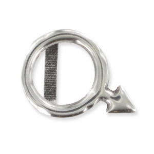 Irregular slider men symbol 18mm Antique Silver Plating x1
