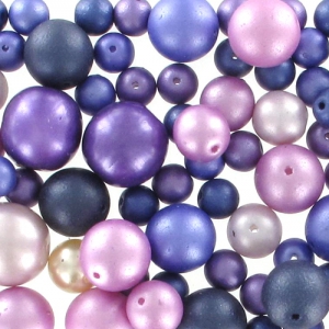 Czech glass beads assortment Violet/Mauve x50g