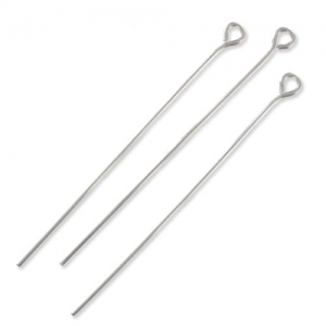 Stainless steel Silver Eye pin 50x0.8mm x10
