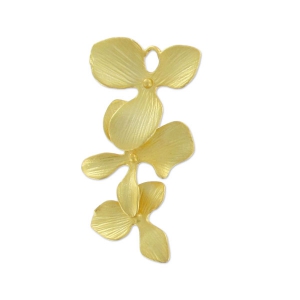 Pendant flower cluster 32 mm fine Gold plated satin