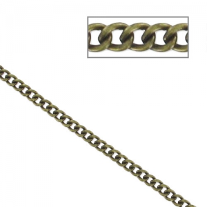 Chain flat links 2,3mm Bronze tone x1m