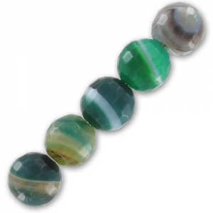 Beads Faceted Green Lace Agate  8mm x10
