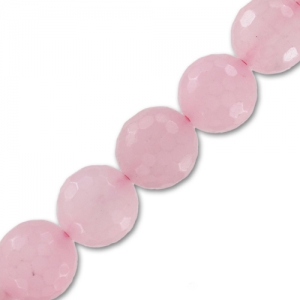 Bead Faceted round bead 12 mm Quartz Rose x1